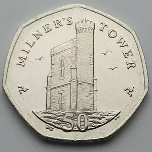 Isle of Man Milner's Tower 50p Münze - zirkuliert - Bild 1 von 41