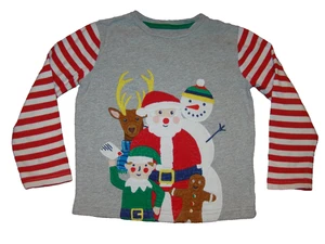 Mini Boden Boys Girls Size 2-3 Christmas Santa Snowman Gingerbread Man Shirt - Picture 1 of 6