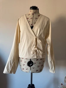 Hermoso Kimono Recortado Algodón Suave en Crema Nuevo Talla 12-14 - Imagen 1 de 15