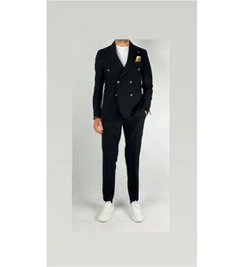 COMPLETO ABITO GIACCA PANTALONE UOMO BHARNABA ABS837 NERO ORIGINALE PE 2025 - Picture 1 of 6