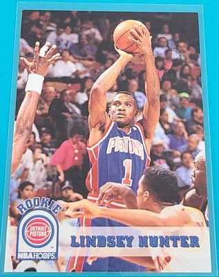 Tarjeta de baloncesto 1993 Hoops RC #333 Lindsey Hunter Detroit Pistons A6 Foto 1 de 2