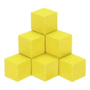 50pz Cubo Artigianale in Legno 1cm Quadrato Giallo Legno Massello Naturale Artigianato Blocchi - Foto 1 di 6