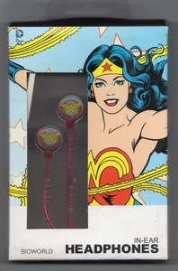 BIOWORLD WONDER WOMAN EARBUDS IN-EAR WIRED HEADPHONES IPOD IPHONE IPAD DC COMICS - Bild 1 von 4
