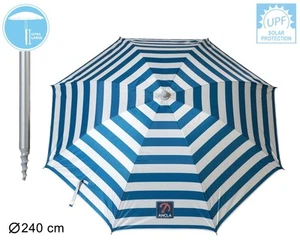 Ombrellone Mare Marinaro 240Cm Orientabile Ferro Con Spirale Nylon Upf50+ - Foto 1 di 2