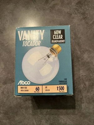 60W Globe Vanity Clear Abco Avg. Life 1500 Hrs. G-30 - Image 1 of 4