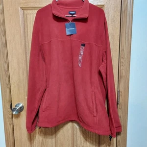 NWT Croft & Barrow Fleece Pullover Sweatshirt Mens XXL Quarter Zip Red - Picture 1 of 9