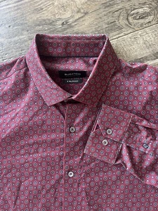 Bugatchi Shirt men Size Large Pattern tech 8 way stretch Long sleeve OoohCotton - Picture 1 of 8