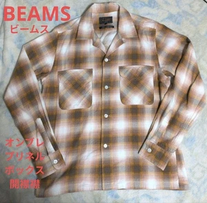BEAMS+ Open Collar Ombre Check Flannel Shirt, Made in Japan, Size Small, Men's - Picture 1 of 4