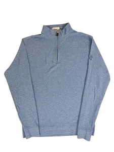 Peter Millar Pullover Mens M Blue Quarter Zip Golf Performance - Picture 1 of 15