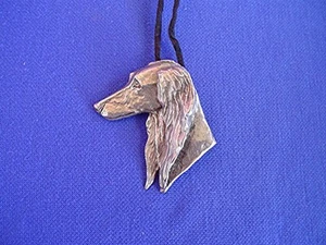 Collar Saluki HEAD STUDY #15C Lebrel PERRO Joyería por Cindy A. Conter CAC  - Imagen 1 de 1