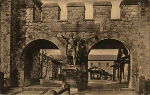 Bahnpost Stempel auf Postkarte 1908 Kastell Saalburg bei Homburg in Hessen - Picture 1 of 2