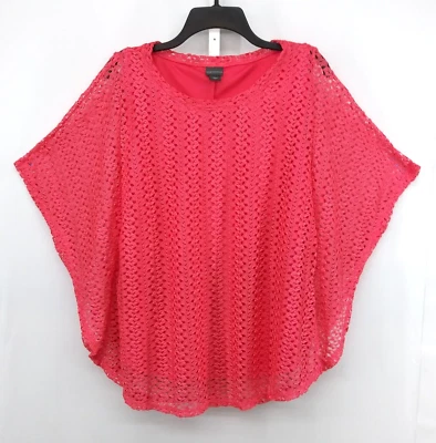 Blusa Covington Feminina Tamanho 1X Pulôver Rosa Coral Crochê Top Regata Forrada - Imagem 1 de 4