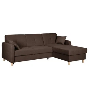 Design Ecksofa Schlafsofa Bettfunktion Couch Textil Polster Sofas Kasten - Bild 1 von 12