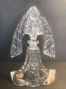 Bottiglia profumo Art Deco/Vetro trasparente/Cecoslovacchia C.1940/Motivo floreale/Vetro tagliato - Foto 1 di 12