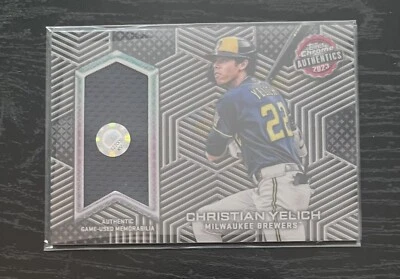 2023 Topps Chrome Brewers Christian Yelich Authentics Jersey Relic - Image 1 of 2