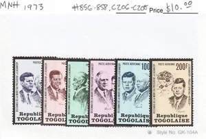 Togo / Togolese Republic #856-858, C206-208 "John F. Kennedy" MNH 1973 - Picture 1 of 1