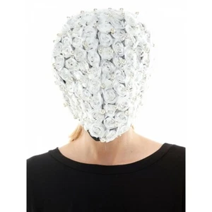 Over the Head White Floral Roses Full Face Yeezus Masquerade Mask - Picture 1 of 4