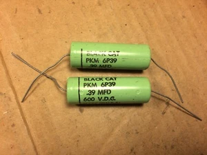 2 Neu aus altem Lagerbestand Cornell Dubilier schwarz Katze 0,39 uf 600 V Kondensatoren Gitarrenkappe TEST 0,47 (Menge - Bild 1 von 7