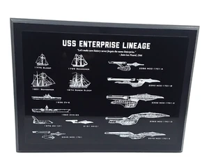 Star Trek USS Enterprise Lineage Engraved Blueprint Hanging Wall Art - Picture 1 of 4