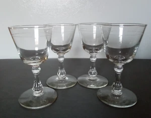 4er Set - 5,1/4" Kristallklar Klassisch Stiel Cocktail Gläser Geätzte Linie - Bild 1 von 6