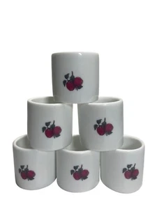 Vintage Apple Napkin Ring Holders Set Of 6 Country Orchard Casuals - Picture 1 of 5