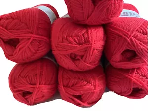 7 Skeins Lanett Superwash 100% Hilo de Lana Merino Rojo Nuevo Hecho en Noruega - Imagen 1 de 12