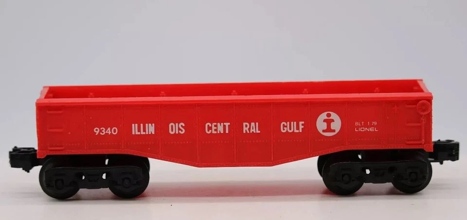 6-9340 ILLNOIS CENTRAL GULF RED PLASTIC LIONEL GONDOLA O Gauge 1:48 Scale - Image 1 of 4