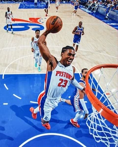 Foto de baloncesto de la NBA Jaden Ivey Dunk Action Detroit Pistons 8x10 - Imagen 1 de 1