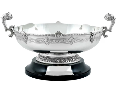 Sterling Silver Presentation Bowl by Reid & Sons Ltd - Antique George VI (1938) Cover