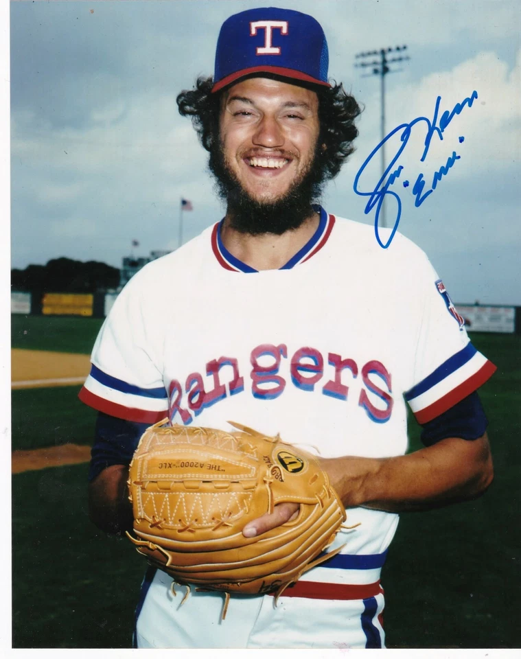 JIM KERN  TEXAS RANGERS "EMU"   ACTION SIGNED 8x10 - Image 1 of 1