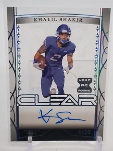 Khalil Shakir 2022 Leaf Trinity Football Blue Clear XRC Auto #8/30 Autograph - Bild 1 von 3