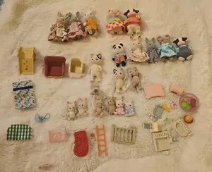 Calico Critters Mixed Animal Figures & Huge Furniture & Accessories Lot Preowned - Picture 1 of 24