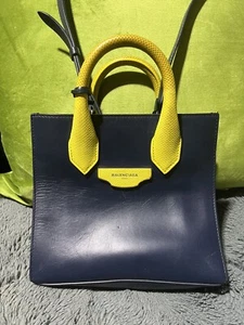 Balenciaga Blue & Citrus Smooth Calfskin Karung Mini All Afternoon Tote Rare - Bild 1 von 24