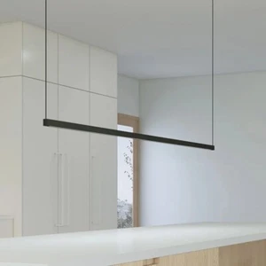 Sonneman Thin-Line™ 1 - Light One-Sided Linear LED Pendant 72" 2700K Satin Black - Picture 1 of 7