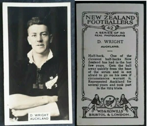 1928 New Zealand D Wright Football Card from W.D and H.O.Wills - Picture 1 of 3
