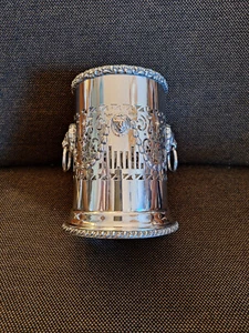 Sektkühler Champagnerkühler Metall versilbert Löwenköpfe durchbrochen 30er rar - Bild 1 von 6