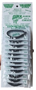 KELLY'S® STRIPER™ 12 GUSANOS DE PLÁSTICO APAREJADOS EN BLANCO/NEGRO PERFUMADOS 3 GANCHOS HECHOS EN EE. UU.! - Imagen 1 de 4