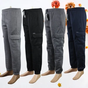 Cargo Pocket Fleece Track Pant| Tracksuit Pant Joggers| Work Pants| Elastic Hem - Picture 1 of 9