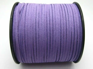 100 Yards Purple Faux Suede Flat Leather Cord Lace String 2.6mm - Picture 1 of 5