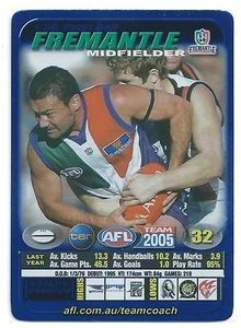2005 Teamcoach Blue Star Premium Prize Card (56) Peter BELL Fremantle - Picture 1 of 1