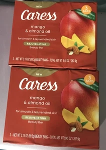 Caress Mango & Mandelöl verjüngende Schönheit Seife 3 Riegel 9,45 Oz Menge 2 - Bild 1 von 2