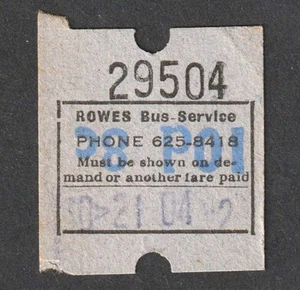 VINTAGE ROWES BUS SERVICE CAMPBELLTOWN SYDNEY NSW  10d 8 CENT BUS TICKET - Foto 1 di 2