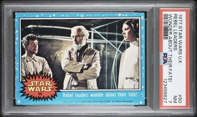 1977 STAR WARS U.K. REBEL LEADERS PRINCESS LEIA ROOKIE CARD PSA 7 NM POP 5 RARE - Image 1 of 2