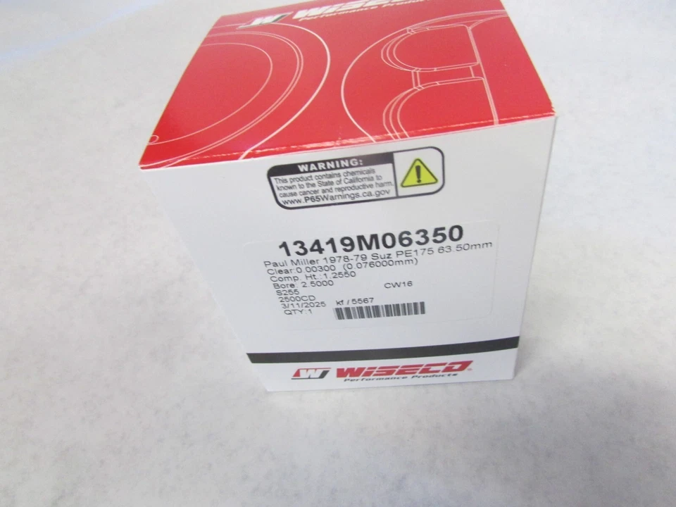 Suzuki PE175 1978 1979 Wiseco juego de pistones y anillos 63,50 mm Foto 1 de 4