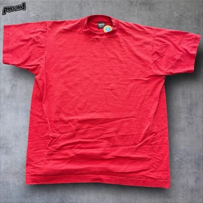 Vintage Fruit Of The Loom Best Shirt Mens Large Red Blank Crewneck Made USA 90s - image 1 of 4