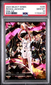 2024 Panini Select Wnba #235 Rickea Jackson Pink Ice PSA 10 Courtside - Picture 1 of 2