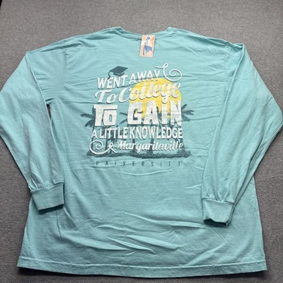 Camisa Margaritaville Para Hombre Extra Grande Manga Larga Azul Fue a la Universidad Nueva Con Etiquetas Foto 1 de 4