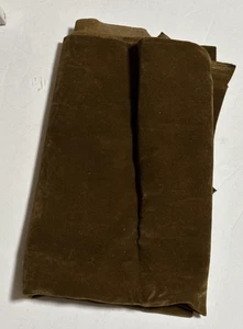 Solid Brown Color Cotton Velvet Velour Fabric 55” w x 14” plus attached 20” x 15 - Picture 1 of 4