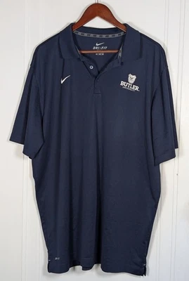Nike Butler Bulldogs Polo Shirt Mens Size XXL 2XL Navy Blue Dri-Fit Stretch  - Image 1 of 3