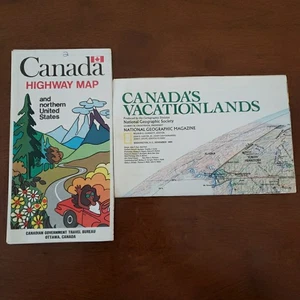 Vintage Canada Travel Maps – Highway Map + 1985 National Geographic Vacationland - Picture 1 of 18